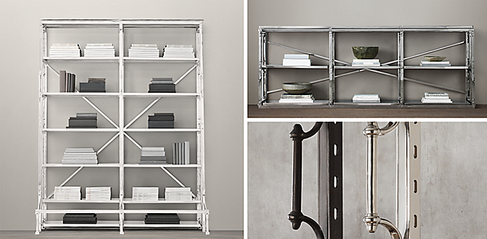 French Library Collection Polished, Restoration Hardware French Library Shelving
