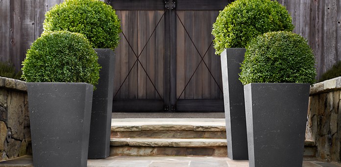 Weathered Cast Stone Planters Collection