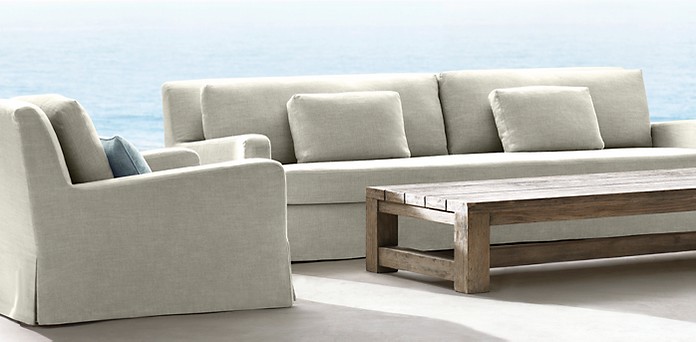 Belgian Slope Arm Outdoor Collection Rh, Belgian Slope Arm Sofa