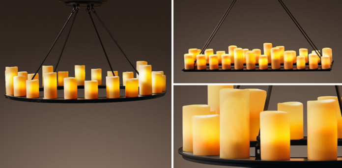 Restoration Hardware Pillar Candle Chandelier