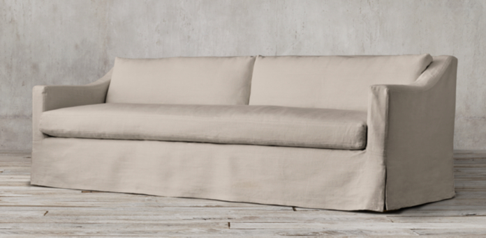 restoration hardware belgian slope arm sofa leather