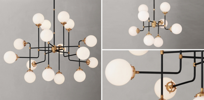 Bistro Globe Milk Glass Chandelier Collection