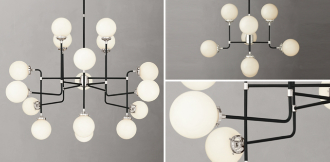 Bistro - Collection de lustres en globes de verre opaque