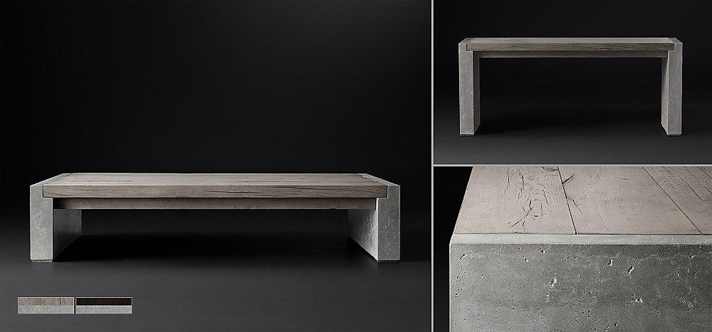 Grey Reclaimed French Oak Rh Modern, Restoration Hardware Concrete Pier Dining Table