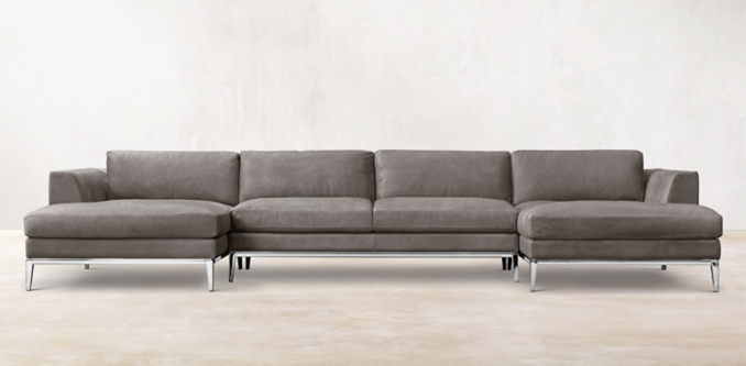 Italia Taper Arm - Metal Base Sectional