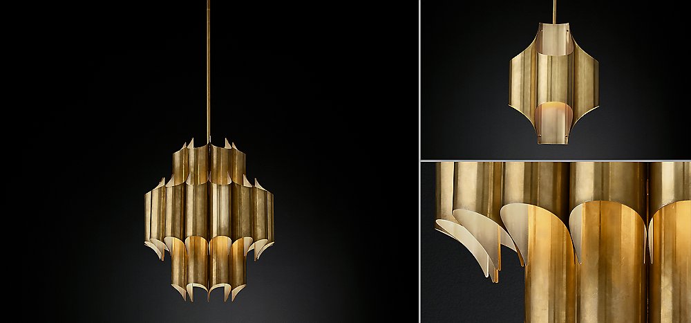 Cathedral Brass Chandelier Collection, Modern Brass Chandelier With Shades