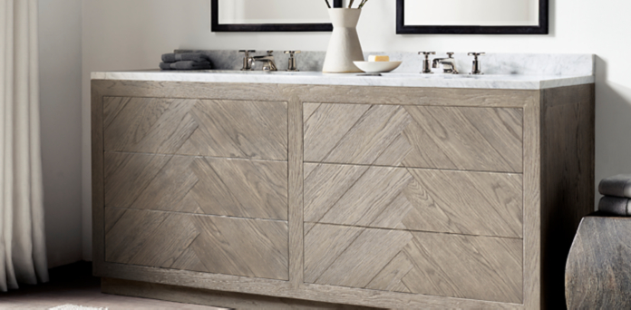 Herringbone Bath Collection Weathered Grey Oak Rh