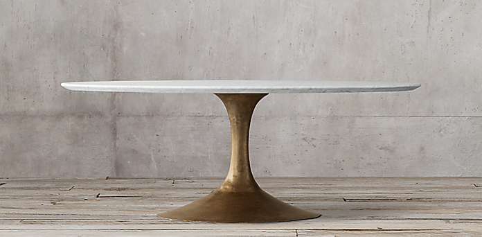 Aero Marble Oval Dining Table Brass, Oval Pedestal Table Marble