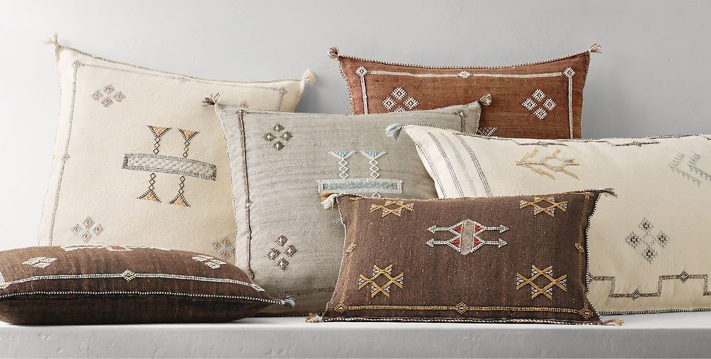 Cactus silk pillow handmade sabra pillow Moroccan cushion sofa decorative pillow
