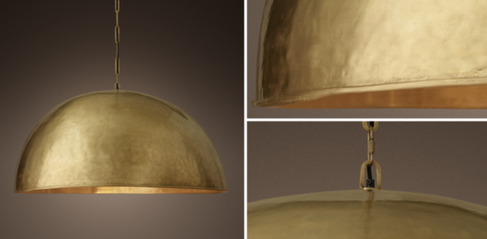 Brass Dome Pendant Light 