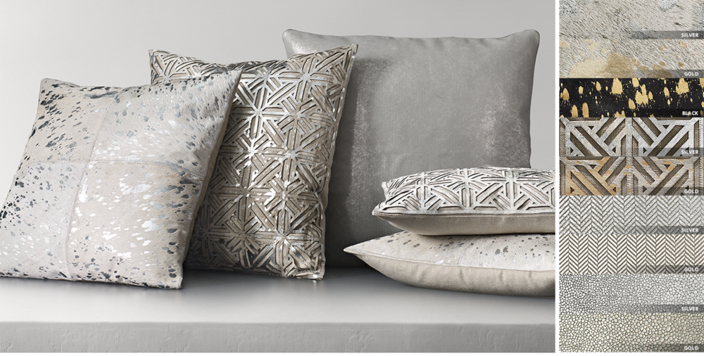 Metallic Cowhide Pillow Cover Collection Rh