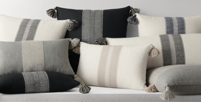 restoration hardware pillows and throws