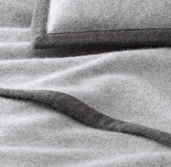 Cashmere Bordered Oversized Bed Throw