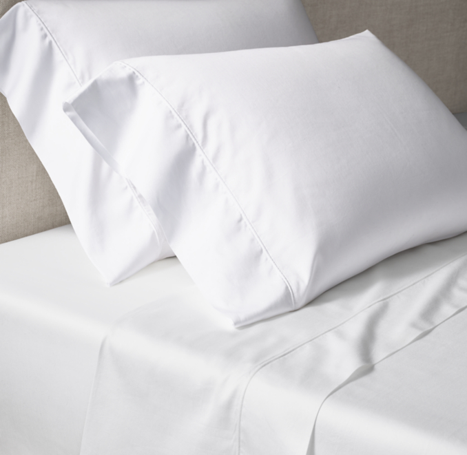 White (Queen) Italian Ultra-Soft 600-Thread-Count Sateen Sheet Set | RH