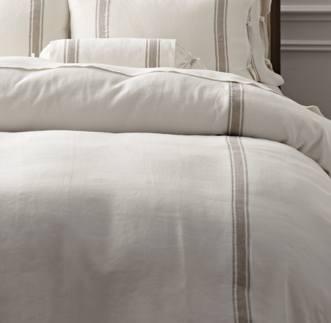 Belgian Linen Provence Stripe Duvet Cover