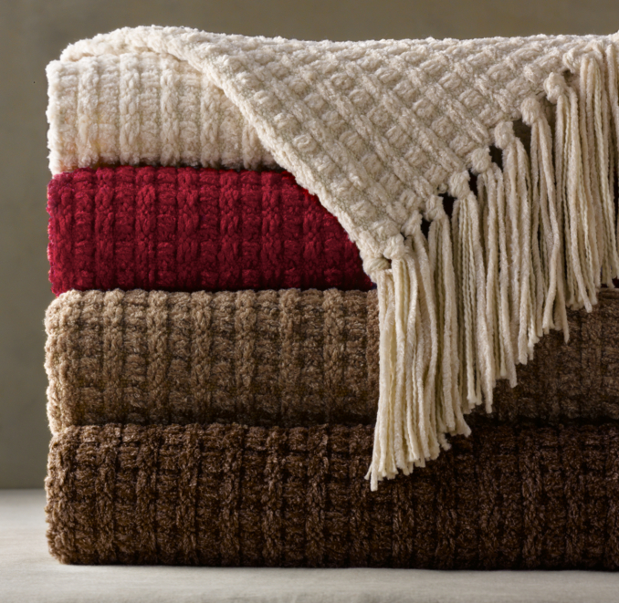 Chenille Heathered Braided Throw