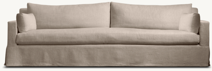 Belgian Track Arm Slipcovered Bench-Seat Sofa