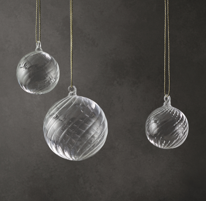Front view of Artisan Handblown Glass Swirl Ball Collection 