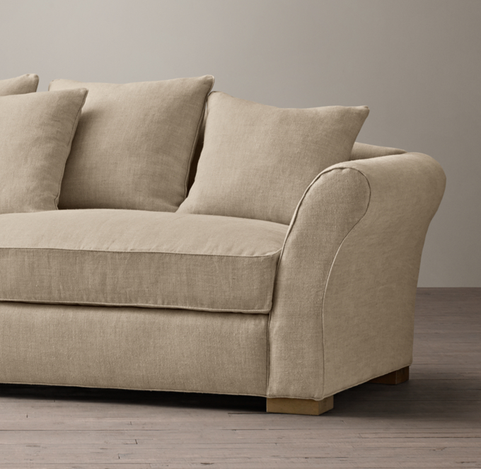 Restoration hardware store camelback sofa