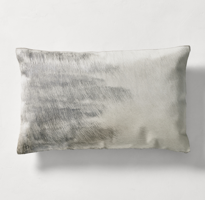 HandPainted Metallic Hide Pillow Cover Lumbar