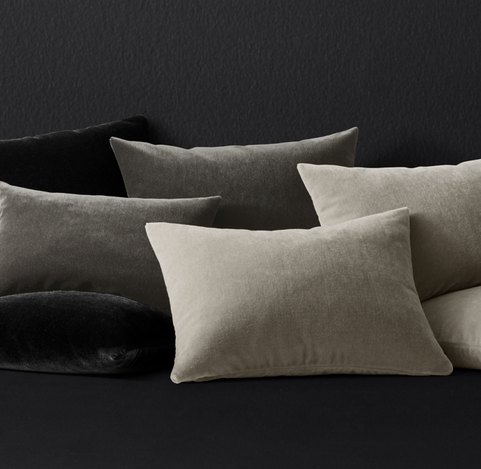 Front view of Mohair Velvet Pillow Cover - Lumbar 