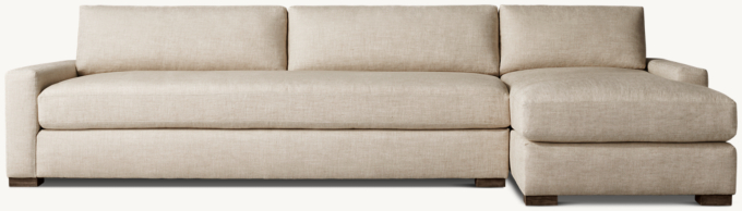 Maxwell Right-Arm Sofa-Chaise Bench-Seat Sectional