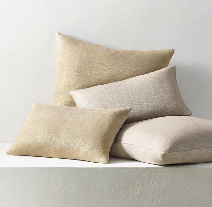 Metallic Linen Pillow Cover