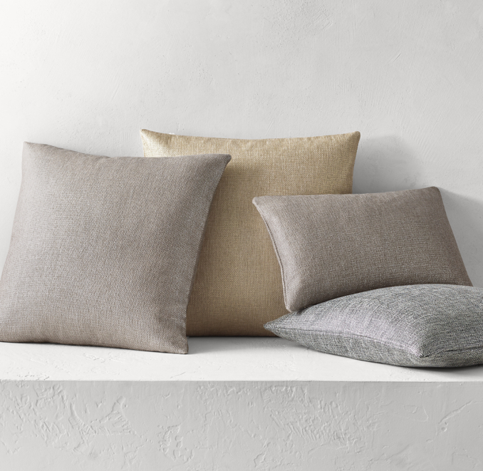 Handwoven Nappa Leather Herringbone Pillow Cover Lumbar RH