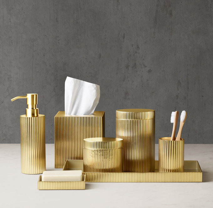 Ribbed Metal Bath Accessories