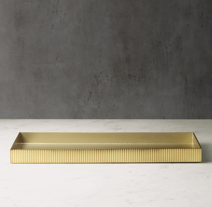 Ribbed Metal Bath Tray
