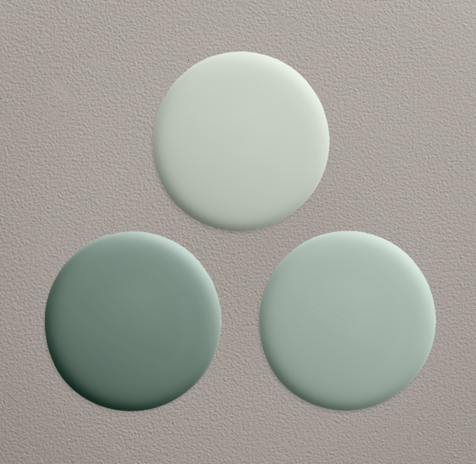 Shown (clockwise from top) in Silver Sage, Sea Green and Blue Sage.