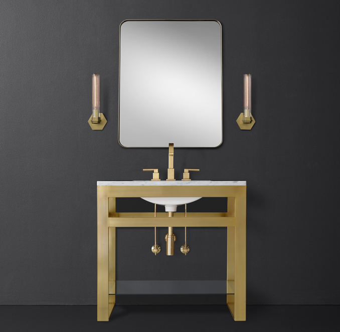 Bowery Single Washstand With Glass Shelf | RH