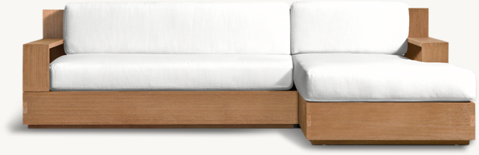 Front view of Marbella Teak Customizable Sectional 