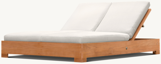 Belvedere Teak Double Chaise