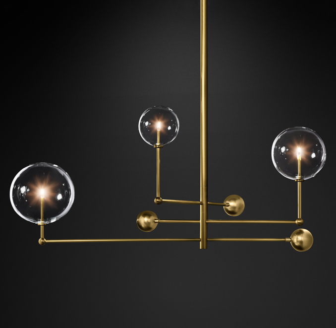 Glass Globe Mobile Chandelier 46"