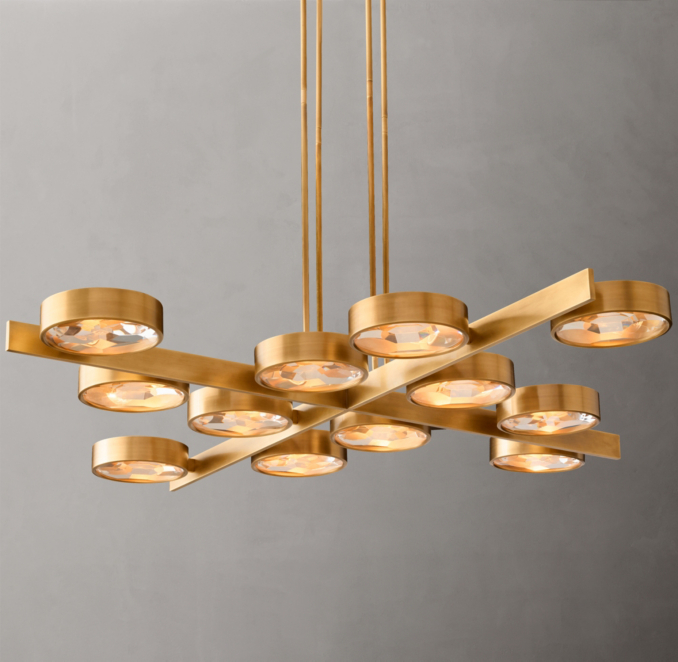 Front view of Montesquieu Square Chandelier 60" 