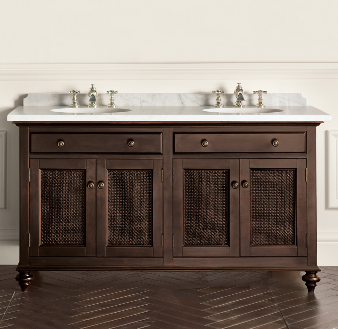 British Cane Double Vanity Sink