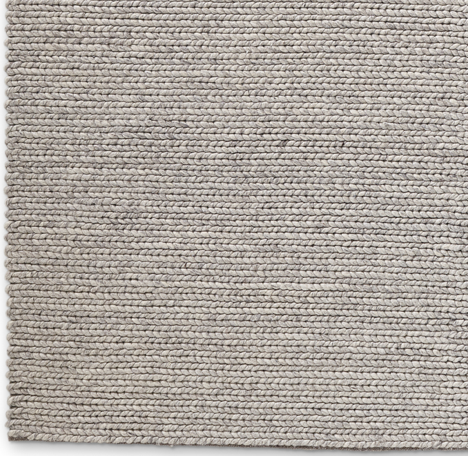 Metallic Chunky Braided Wool Rug Swatch | RH