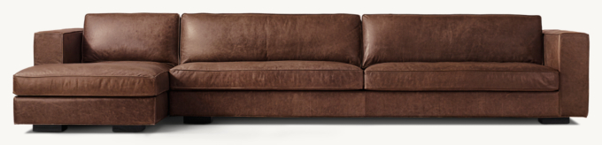 Maddox Leather Left-Arm Sofa-Chaise Sectional