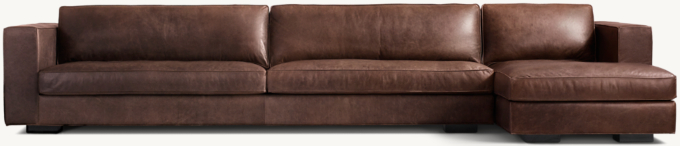 Maddox Leather Right-Arm Sofa-Chaise Sectional