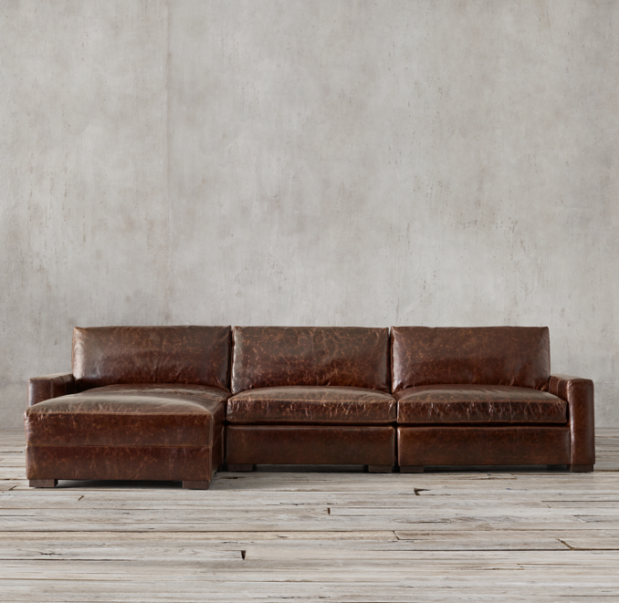 Front view of Maxwell Modular Leather Sofa Chaise Sectional 