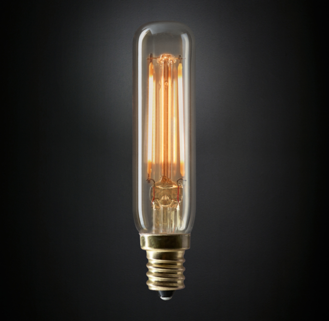 T6 Tube Amber Candelabra Filament LED Bulb 2.5W