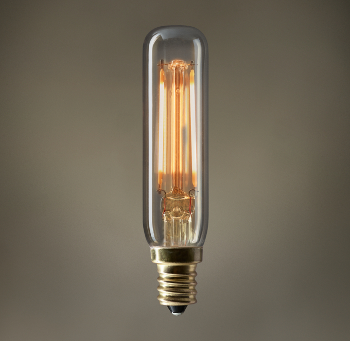 T6 Tube Amber Candelabra Filament LED Bulb