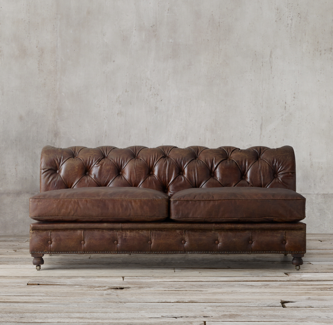 Kensington Leather Armless Sofa