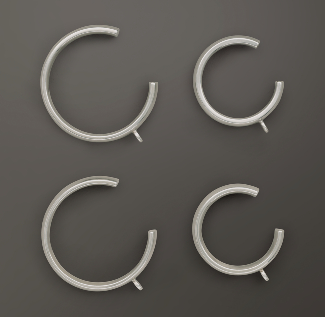 Estate C Loop Drapery Rings Set Of 7 Antique Nickel