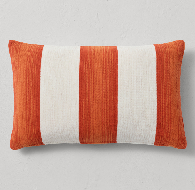 Bella-Dura® Cassis Bold Stripe Lumbar Pillow Cover