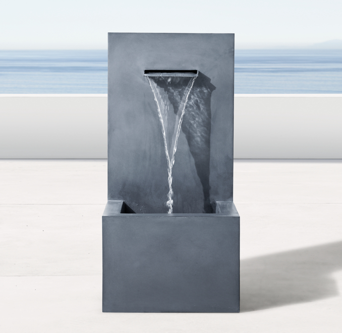 Weathered Zinc Wall Fountain 1-Spout