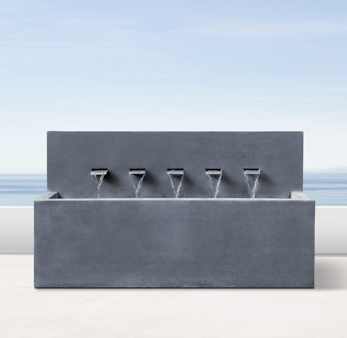 Modernist Wall Fountain 5Spout Trough