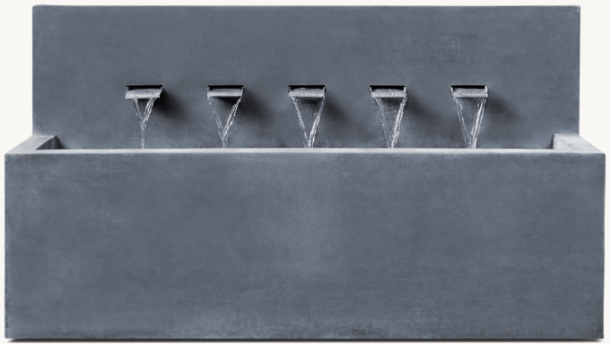 Modernist Wall Fountain 5-Spout Trough