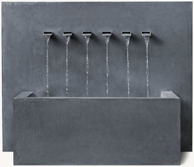 Modernist Wall Fountain 6-Spout Trough